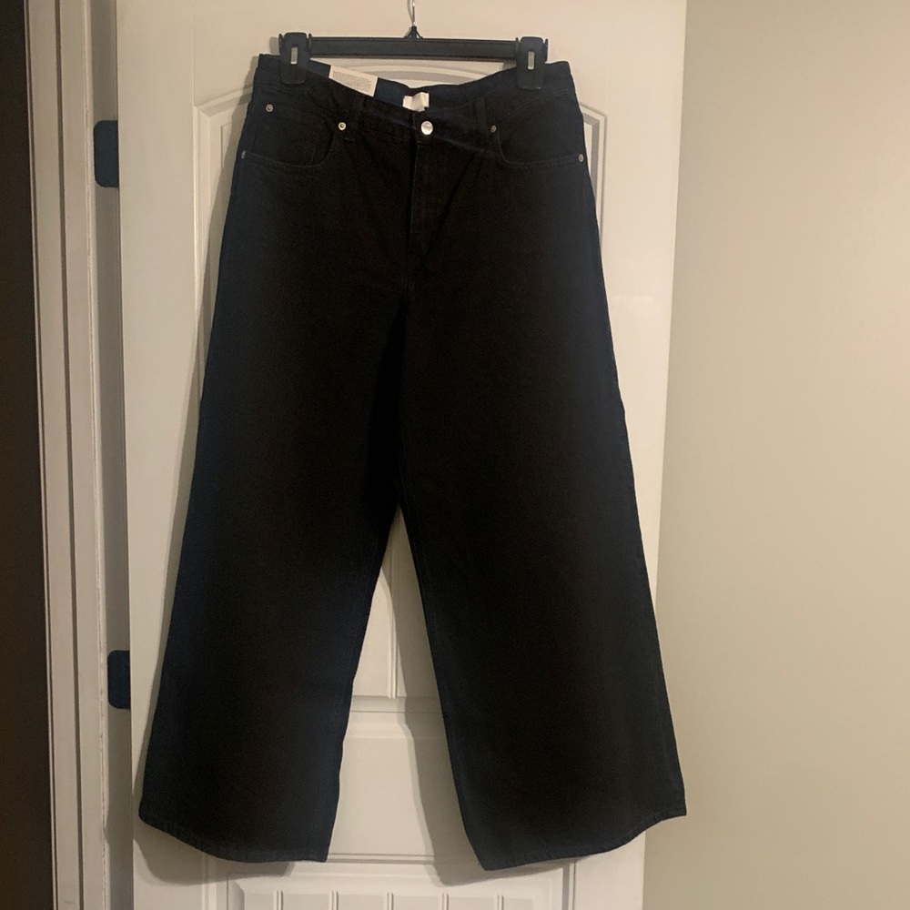 H&M Black Flare Wide-Leg Jeans